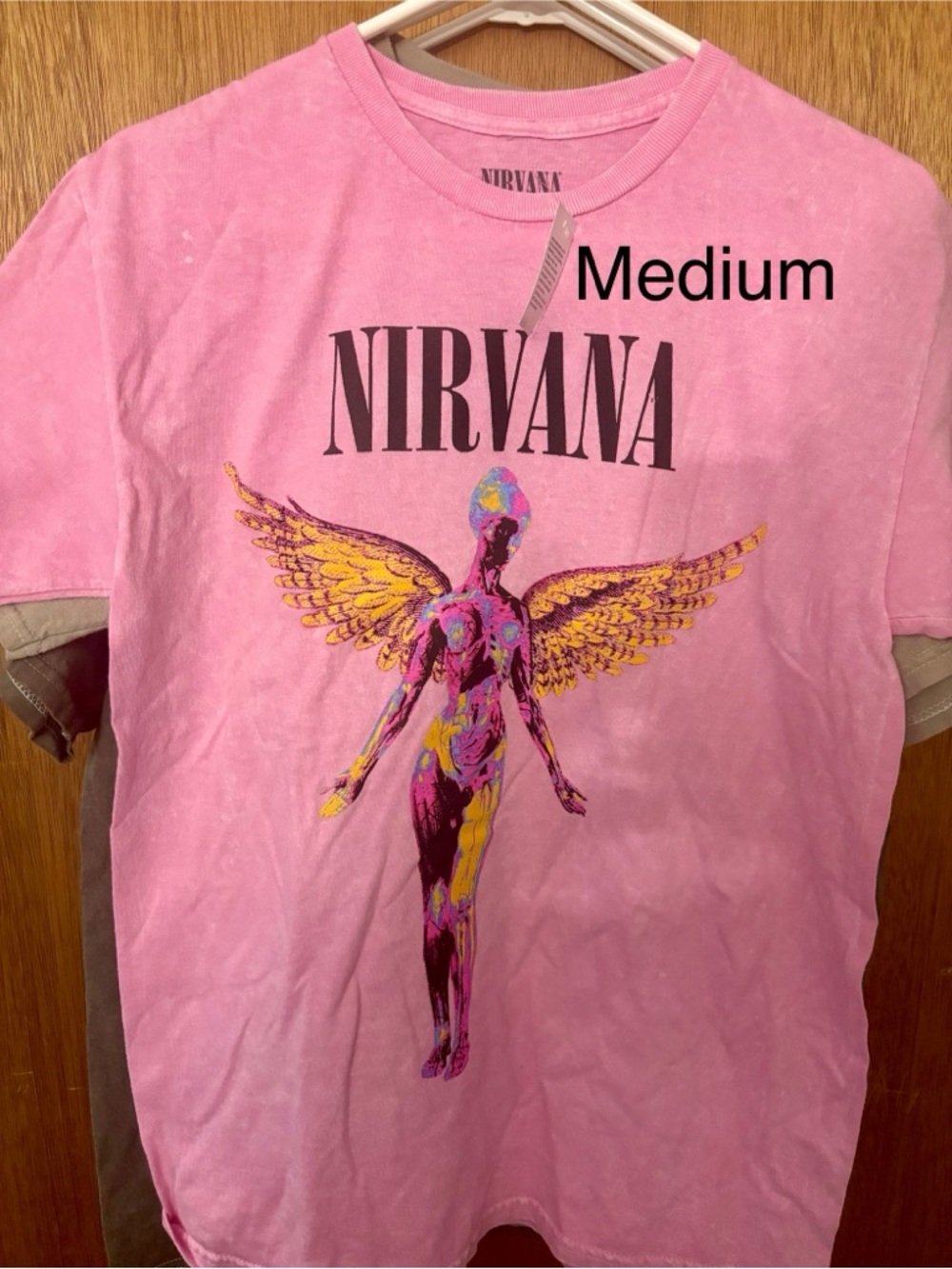 NIRVANA Pink Angel Wing Band Tee